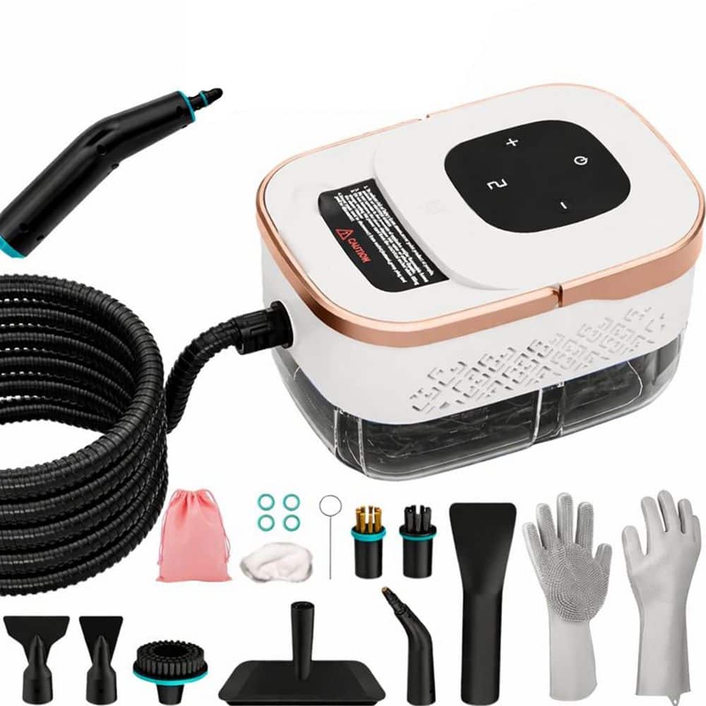 1500W Handheld Corded Steam Cleaner w 6 Steam Levels, 42oz Tank, 11 Pieces Accessories for Tile, Floor, Car, Home, White price history on PriceWatchPro