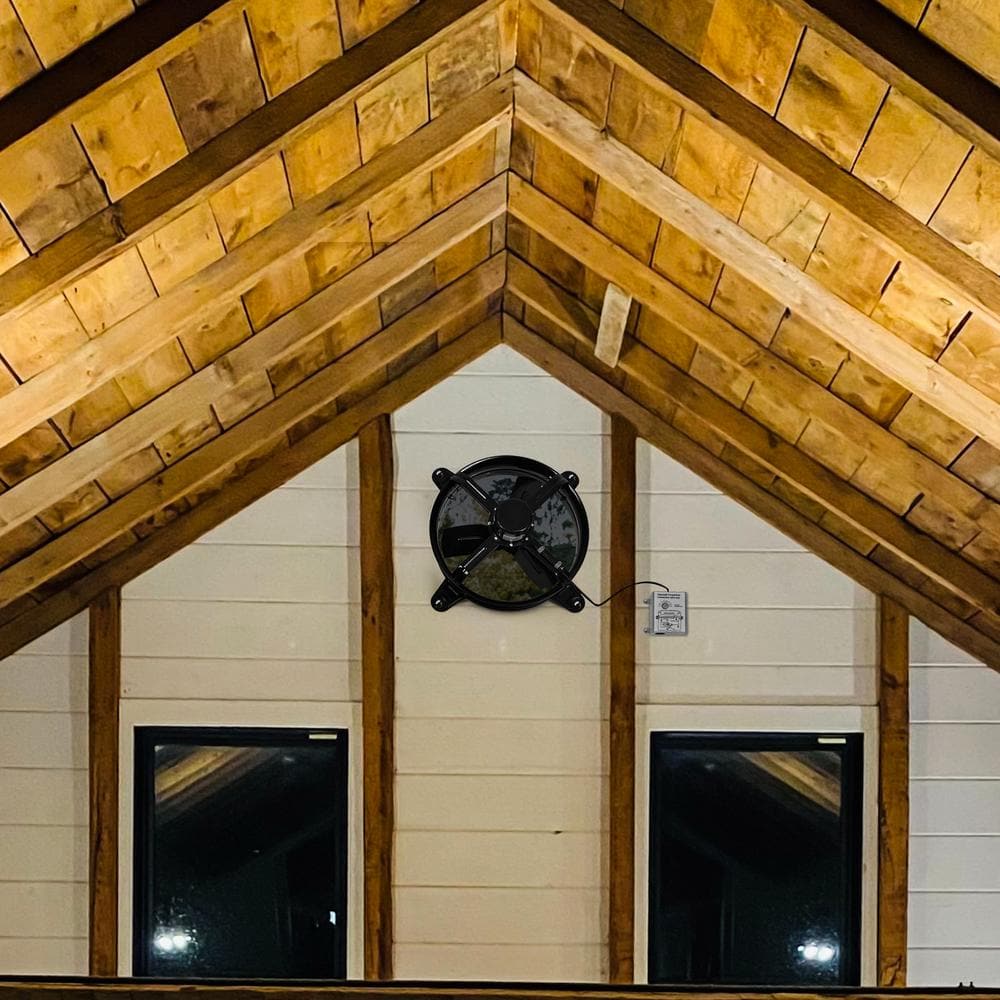 14 Inch Black Galvanized Steel Attic Ventilation Fan