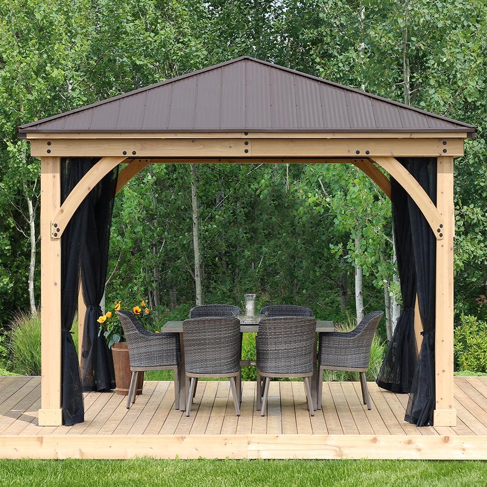 12' x 12' Black Mesh Mosquito Net Kit for Gazebo
