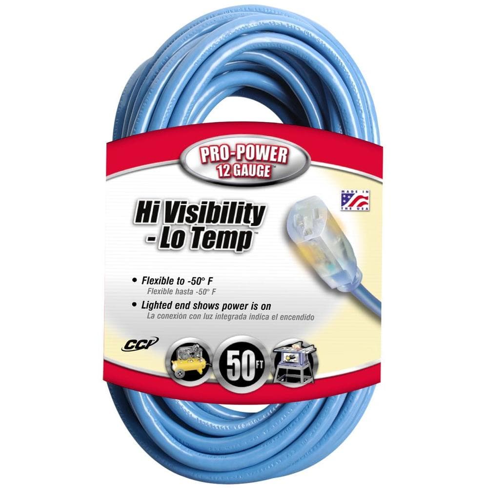 50 ft. 12/3 SJTW Hi-Visibility/Low-Temp Outdoor Heavy-Duty Extension Cord with Power Light Plug price history on PriceWatchPro