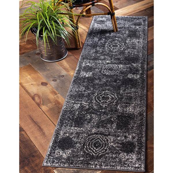 Dark Gray 2 ft. x 13 ft. Bromley Runner Rug