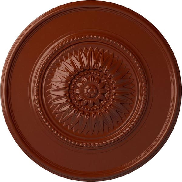 Ekena Millwork 30-5/8" x 2-1/2" Tellson Urethane Ceiling Medallion (Fits Canopies up to 6-3/4"), Hand-Painted Americana