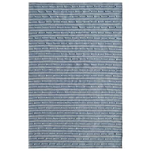 Oak Blue/Ivory 2 ft. x 4 ft. Modern Cotton/Wool Area Rug