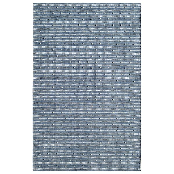 Dynamic Rugs Oak Blue/Ivory 2 ft. 2 in. x 6 ft. 6 in. Modern Cotton/Wool Area Rug