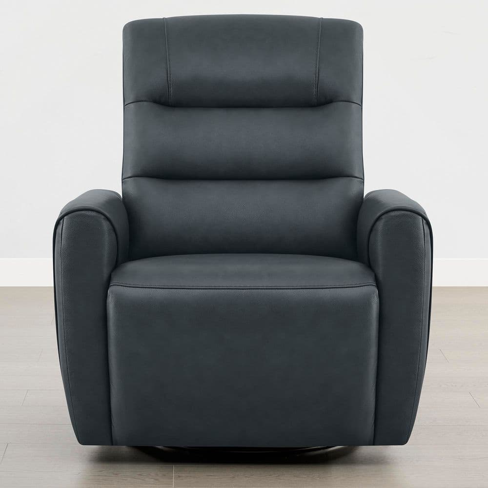 Nola Navy Top Grain Leather Power Recliner with Dual Motors, 270°Swivel, Glide, Adjustable Headrest, USB and Type-C price history on PriceWatchPro