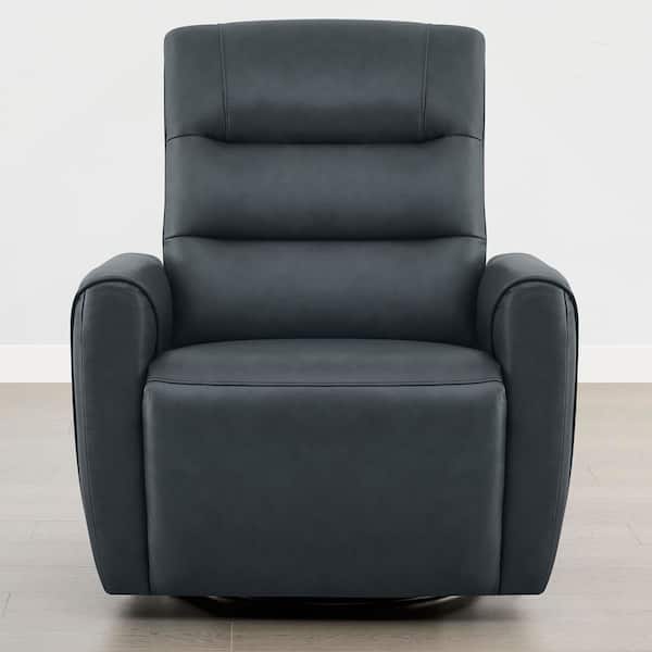 Spruce & Spring Nola Navy Top Grain Leather Power Recliner with