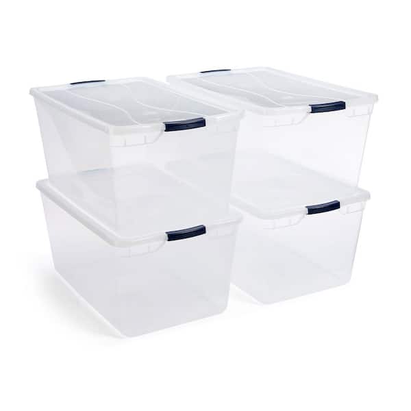 Rubbermaid Cleverstore 95-Qt. Latching Plastic Storage Container and Lid in Clear