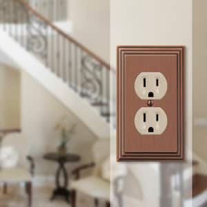 Tiered 1-Gang Duplex Outlet Metal Wall Plate - Antique Copper