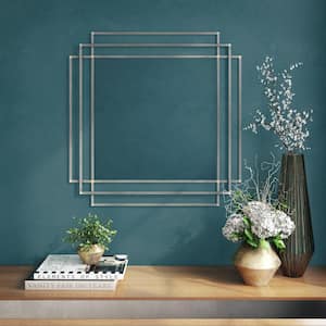 Medium Square Dark Gray Finish Modern Mirror (32.5 in. H x 32.5 in. W)
