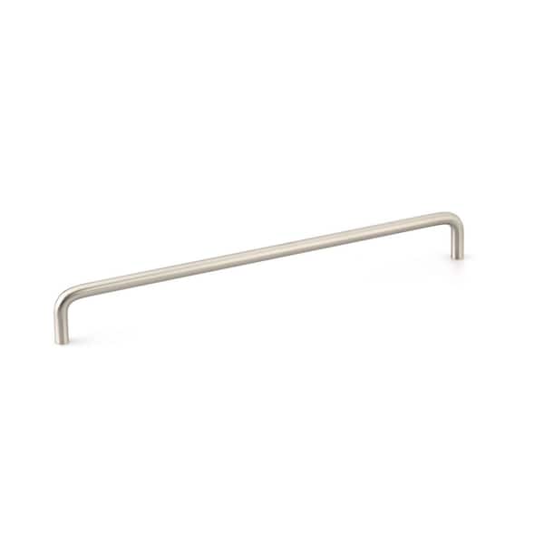 Castleton Collection 10-1/8 in. (256 mm) Modern Brushed Nickel Round Cabinet Bar Pull