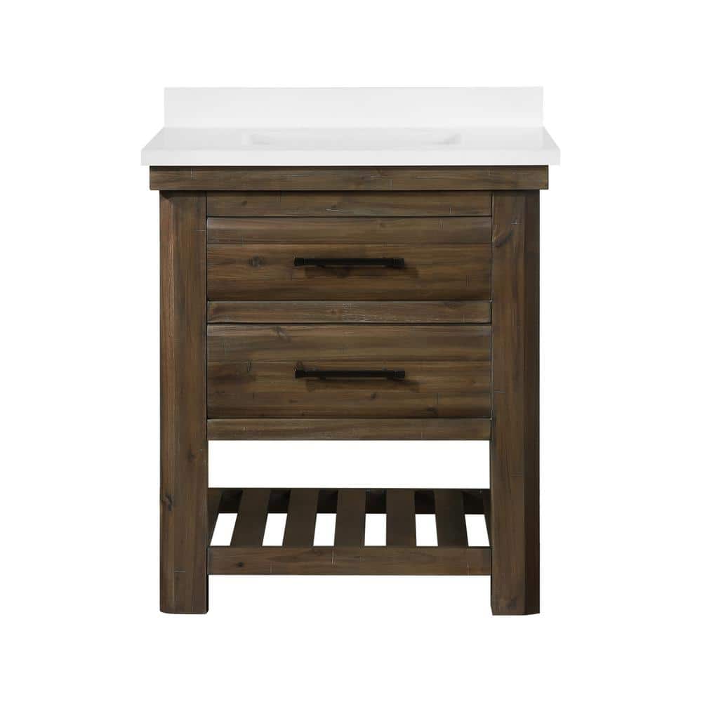 OVE Decors Preston 30 in. W Bath Vanity in Rustic Almond Latte with