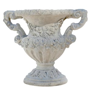 Elysee Palace Baroque Style 31 in. H Ancient Ivory Fiberglass Architectural Garden Urn