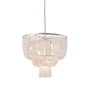 Cheyenne 7-Light Silver/Gold Chandelier with Crystal Shade