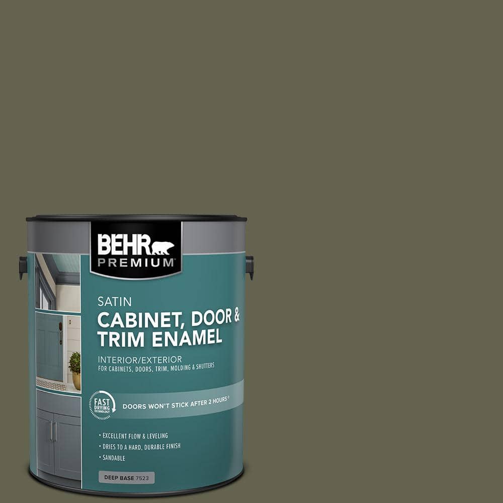 BEHR PREMIUM 1 gal. #N350-7A Mountain Olive Satin Enamel Interior