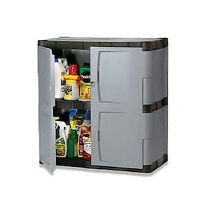 Resin Freestanding Garage Cabinet in Gray/black (36 in. W x 37 in. H x 18 in. D)