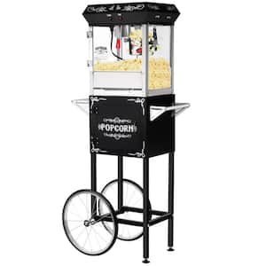 Foundation Popcorn Machine with Cart- Popper Makes 2 Gallons- 6-Ounce Kettle, Old Maids Drawer, Warming Tray & Scoop