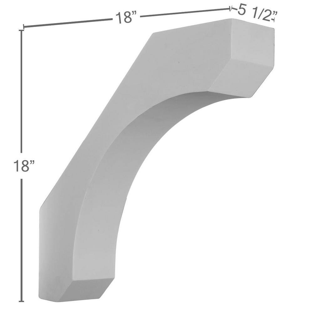 18-Inch White Polyurethane Decorative Legacy Bracket