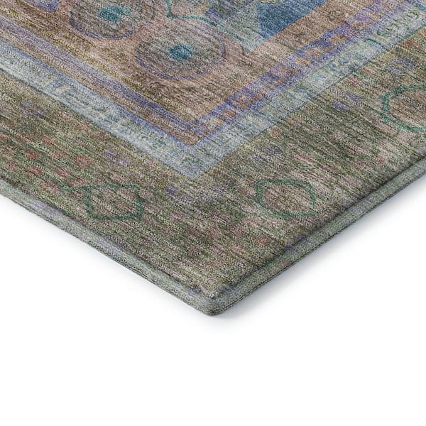 Mayfield Premium Machine Washable Abstract AMF2159 Copper 9 ft. x 12 ft. Area Rug