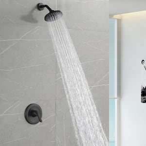 Single Handle 1-Spray Shower Faucet 1.8 GPM with pressure balance in. Matte Black