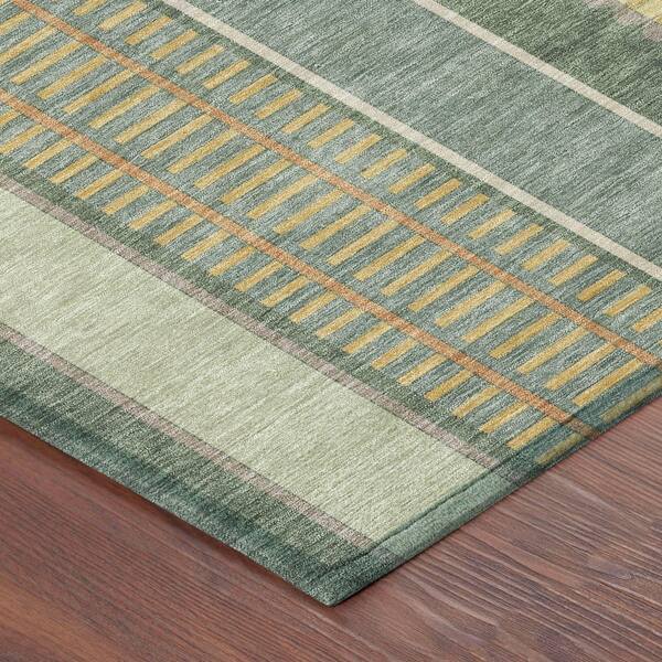 Chantille Machine Washable Indoor/Outdoor Abstract ACN2681 Basil 2 ft. x 7 ft. Runner Rug