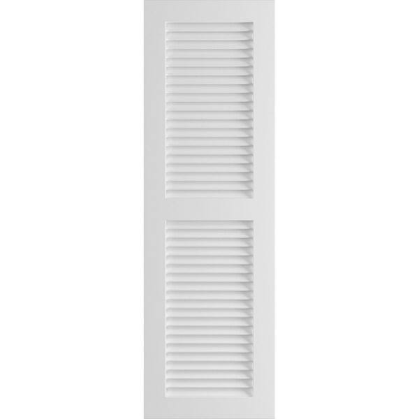 Ekena Millwork 12" x 66" True Fit PVC Two Equal Louver Shutters, Unfinished (Per Pair)