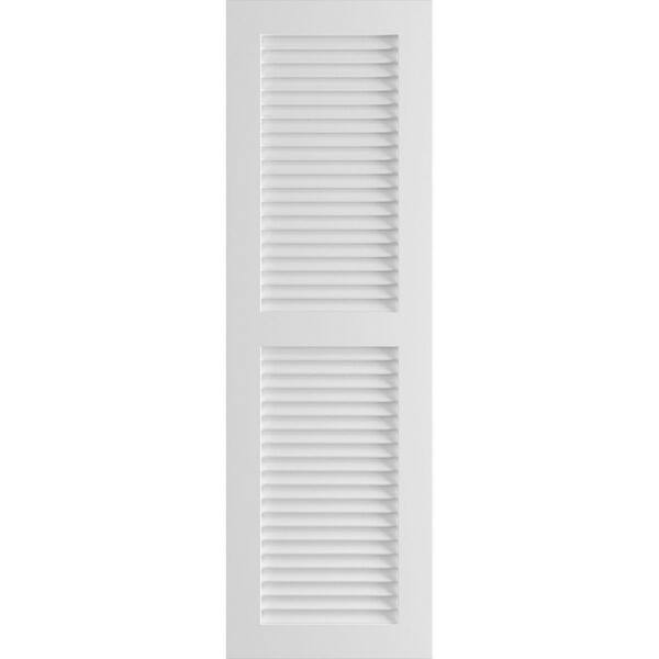 Ekena Millwork 18" x 59" True Fit PVC Two Equal Louver Shutters, Unfinished (Per Pair)
