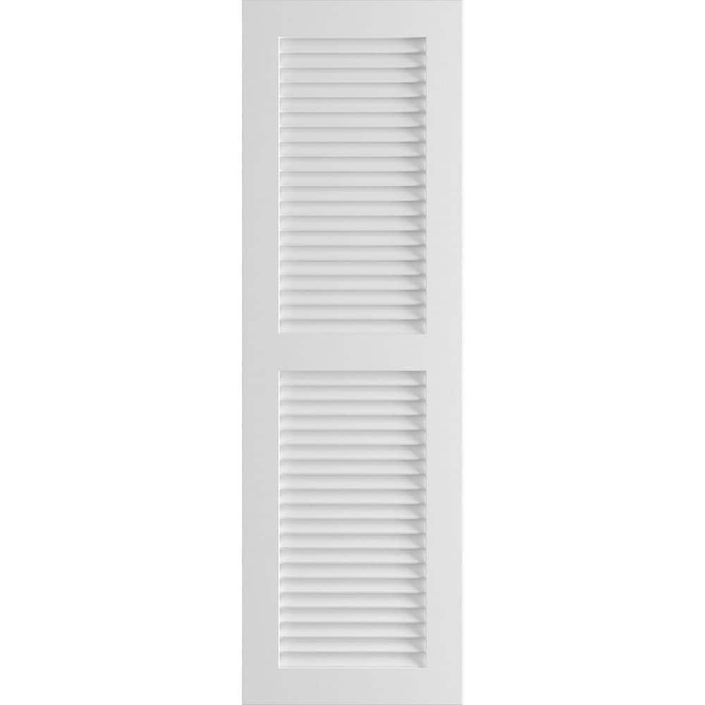 Ekena Millwork 18 in. x 80 in. PVC True Fit Two Equal Louvered Shutters  Pair in Unfinished TFP101LVF18X080UN The Home Depot