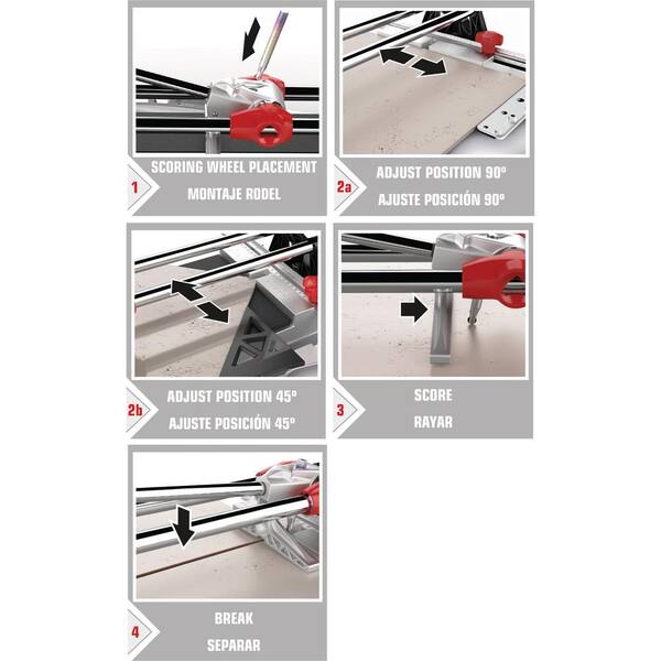 Rubi Manual Tile Cutter Speed-N Dual Guide Versatile Cast Aluminium Base 28 in. 