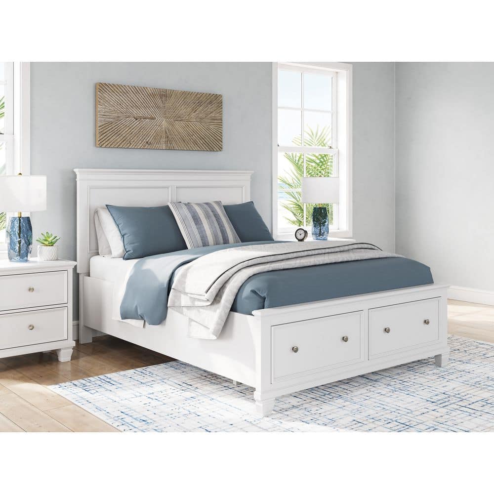 Signature Design By Ashley Fortman White Queen Panel Headboard