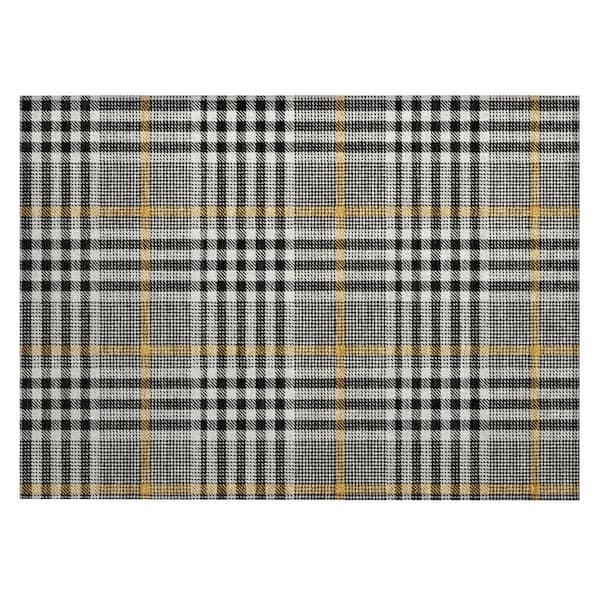 Chantille Machine Washable Indoor/Outdoor Abstract ACN1054 Black 1 ft. 8 in. x 2 ft. 6 in. Area Rug