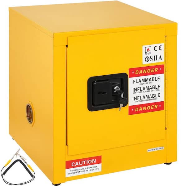 Flammable Safety Cabinet, 11 Gal, Cold-Rolled Steel Flammable Storage Cabinet, 16.9 x 16.9 x 18.2 in. Explosion Proof