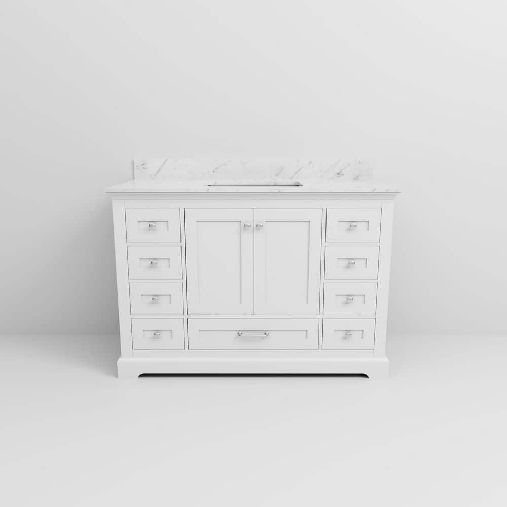 Dukes 48" White Marble Top Single Vanity with Sink