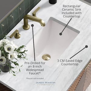 Savannah 60 in. W x 23.5 in.D x 34.3 in. H Double Bath Vanity in Driftwood with Marble Top in Carrara White