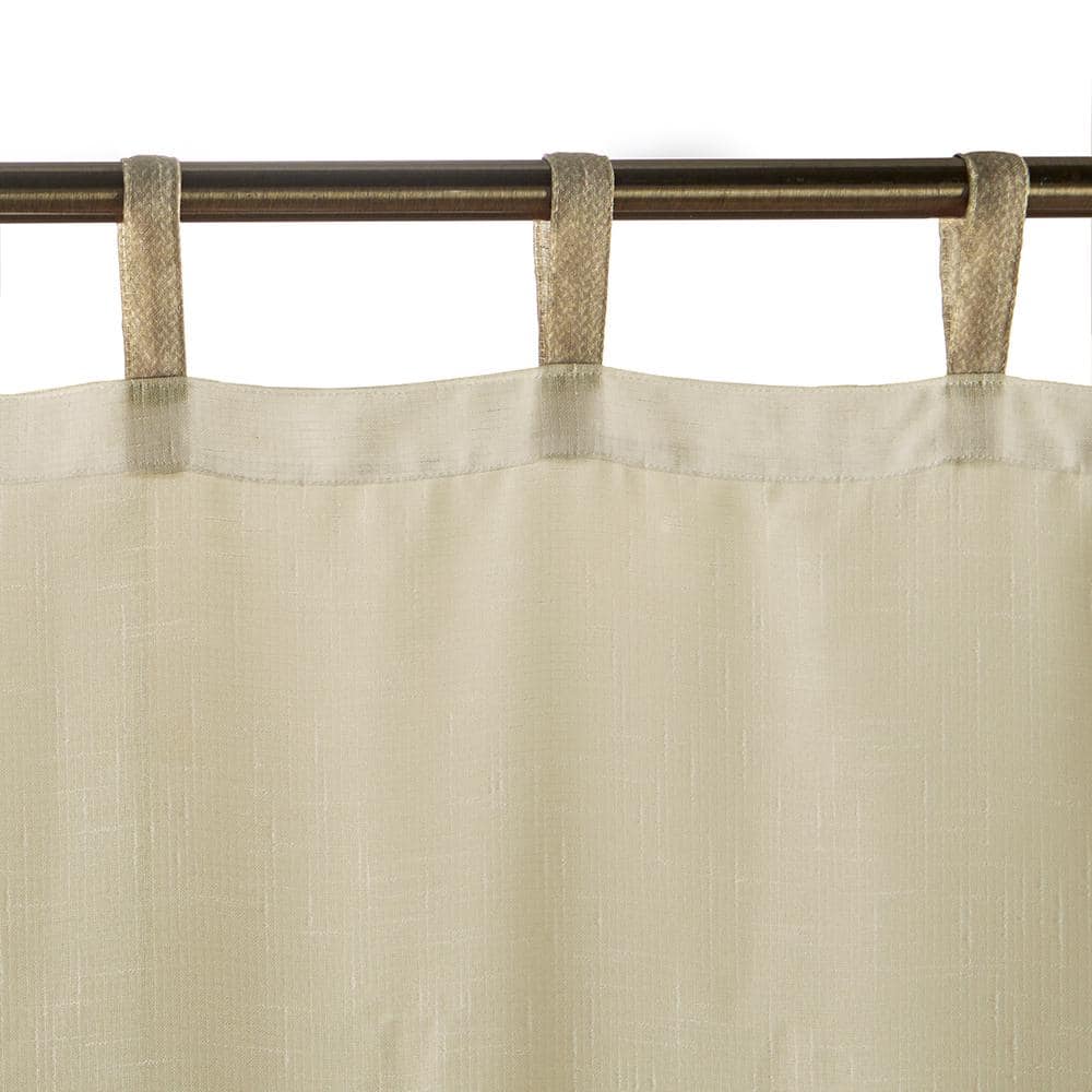 Natural Sheer Polyester Tab Top Ground Length Curtain Panel