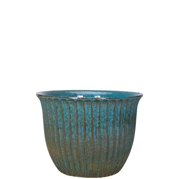 Unbranded 9 in. Tangiers Blue Ceramic Jamboree Planter