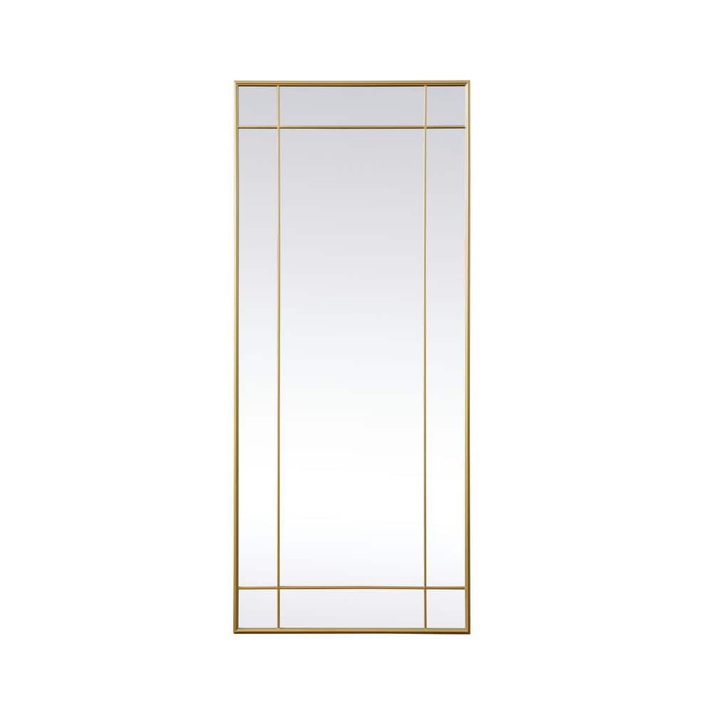 Timeless Home Gold 30 in. x 70 in. French Panel Full Length Mirror