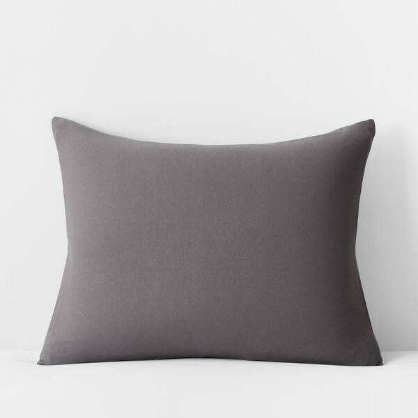The Company Store Company Cotton Dark Gray Cotton Jersey Knit King Sham