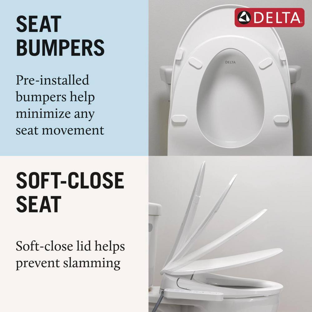White Elongated Electric Bidet Toilet Seat with Soft Close