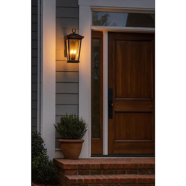 HINKLEY Bromley Large Museum Black 3-Light Outdoor Wall Lantern Sconce