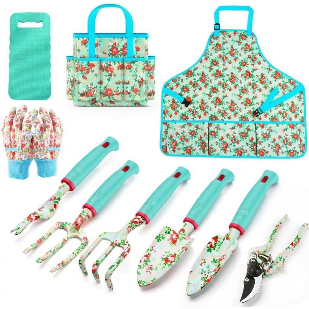 10-Piece Garden Tool Set Heavy Duty Aluminum Gardening Tools Kit with Tote Bag, Apron, Gloves, Kneeling Pad price history on PriceWatchPro