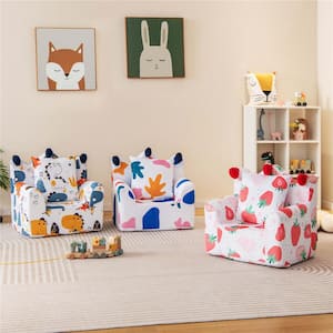 Strawberry Multi-Color Velvet Armchair (Set of 1)