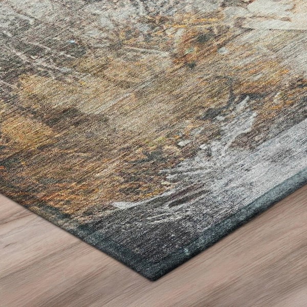 Chantille Machine Washable Indoor/Outdoor Abstract ACN2881 Charcoal 3 ft. x 4 ft. Area Rug