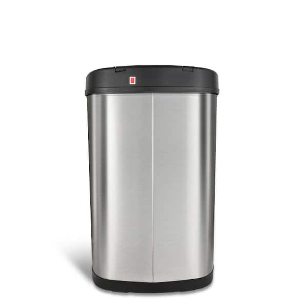 NINESTARS 3.2 gal. Brushed Stainless Steel Motion Sensing Touchless Trash  Can DZT-12-9 - The Home Depot