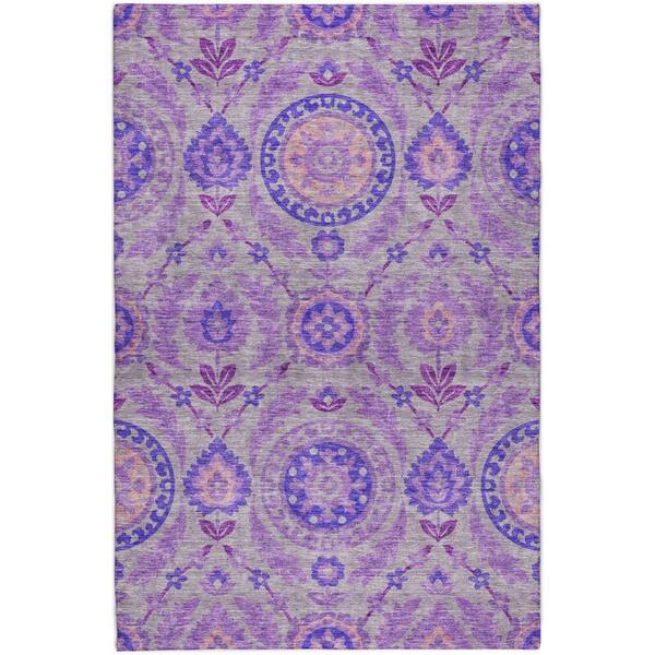 Dream Shag Premium Machine Washable Abstract ADS751 Lavender 10 ft. x 14 ft. Area Rug