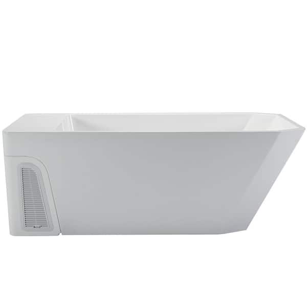 77 in. x 31.5 in. Cold Plunge Freestanding Bathtub 2 Jets Ice Bath W/ Ozone Sterilization - Chiller - Heater in White