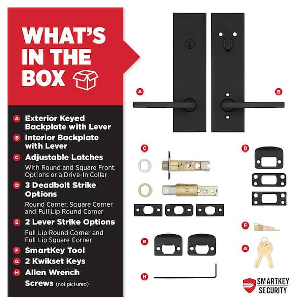 Kwikset Halifax Matte Black Keyed Entry Set Single Cylinder Door