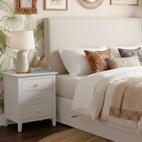 International Concepts Brooklyn White 3 Drawer 19.5 in W Solid Wood Nightstand