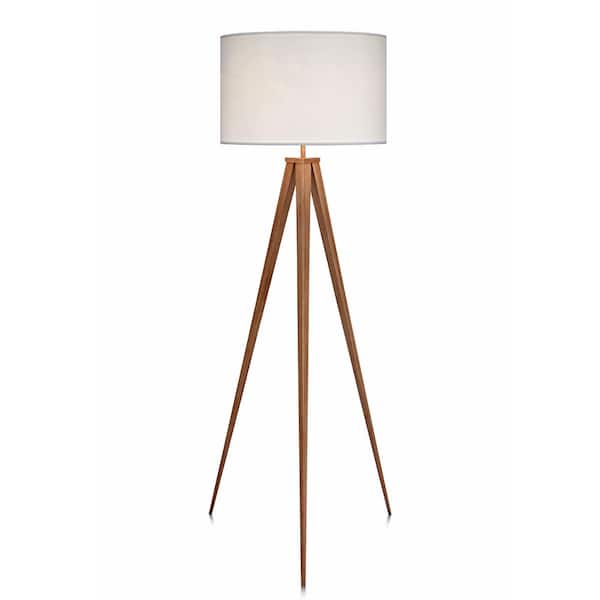 preambule begin gokken Teamson Home Romanza Tripod Floor Lamp with White Shade VN-L00007 - The  Home Depot
