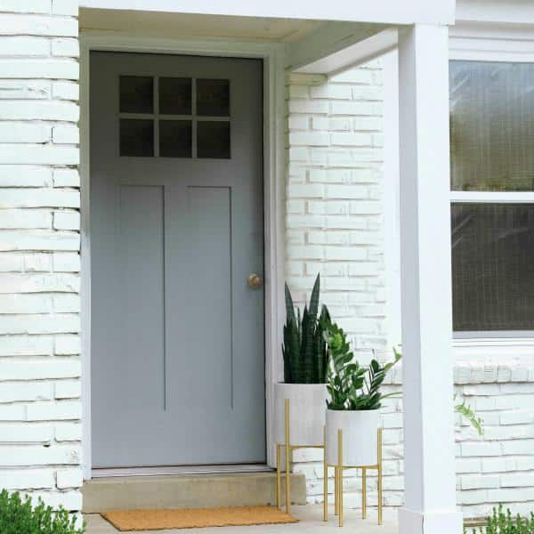 White and Gold Embossed Metal Planters with Stands, Set of 2