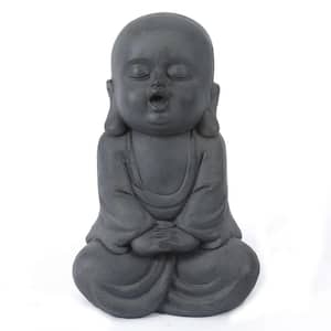 Gray MgO Meditating Buddha Monk Garden Statue